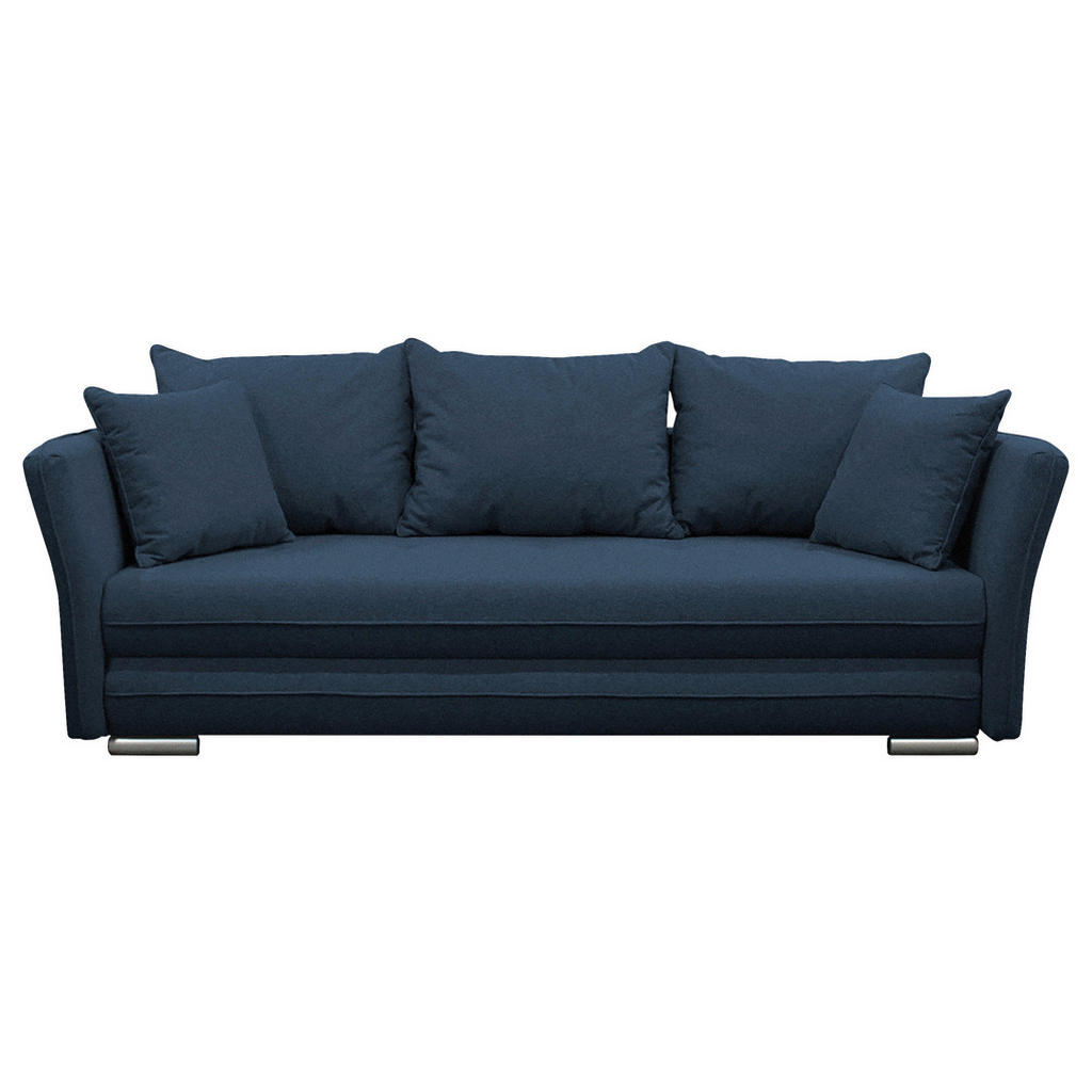 BANK MET BEDFUNCTIE, blauw textiel