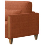 BANK MET BEDFUNCTIE, beukenkleur, gebrand bruin hout, textiel thumbnail 3