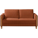 BANK MET BEDFUNCTIE, beukenkleur, gebrand bruin hout, textiel thumbnail 5