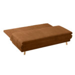BANK MET BEDFUNCTIE, gebrand bruin textiel thumbnail 6