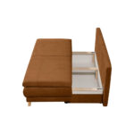 BANK MET BEDFUNCTIE, gebrand bruin textiel thumbnail 7