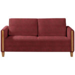 BANK MET BEDFUNCTIE, rood, beukenhout, textiel thumbnail 4