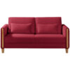 BANK MET BEDFUNCTIE, rood, beukenhout, textiel
