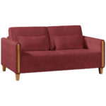BANK MET BEDFUNCTIE, rood, beukenhout, textiel thumbnail 5