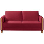 BANK MET BEDFUNCTIE, rood, beukenhout, textiel thumbnail 3