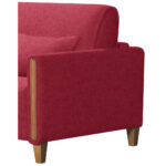 BANK MET BEDFUNCTIE, rood, beukenhout, textiel thumbnail 6