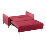 BANK MET BEDFUNCTIE, rood, beukenhout, textiel thumbnail 7