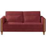 BANK MET BEDFUNCTIE, rood, beukenhout, textiel thumbnail 1
