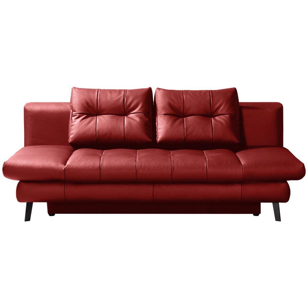 BANK MET BEDFUNCTIE, rood leer