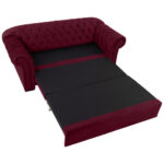 BANK MET BEDFUNCTIE, rood textiel thumbnail 2