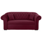 BANK MET BEDFUNCTIE, rood textiel thumbnail 1