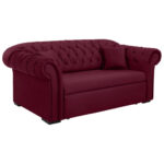 BANK MET BEDFUNCTIE, rood textiel thumbnail 3