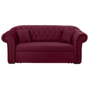 BANK MET BEDFUNCTIE, rood textiel