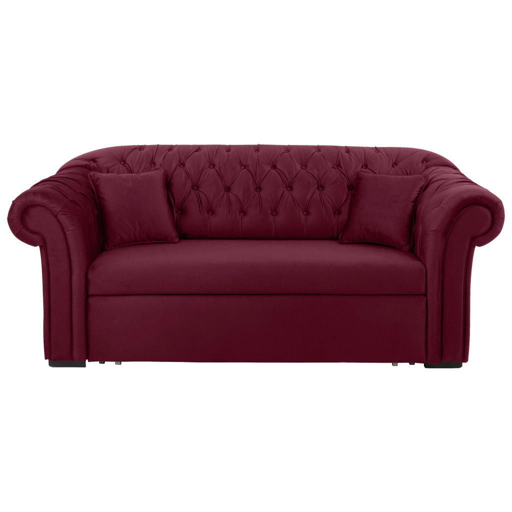 BANK MET BEDFUNCTIE, rood textiel