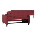 BANK MET BEDFUNCTIE, rood, zwart hout, textiel thumbnail 6