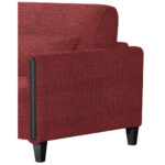 BANK MET BEDFUNCTIE, rood, zwart hout, textiel thumbnail 7