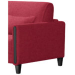 BANK MET BEDFUNCTIE, rood, zwart hout, textiel thumbnail 7