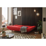 BANK MET BEDFUNCTIE, rood textiel thumbnail 2