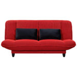 BANK MET BEDFUNCTIE, rood textiel thumbnail 1