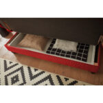 BANK MET BEDFUNCTIE, rood textiel thumbnail 3