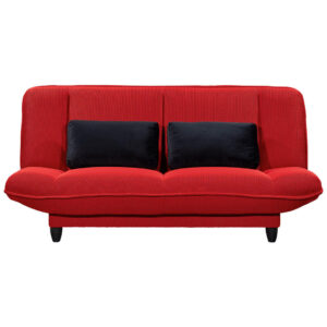 BANK MET BEDFUNCTIE, rood textiel
