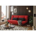 BANK MET BEDFUNCTIE, rood textiel thumbnail 5