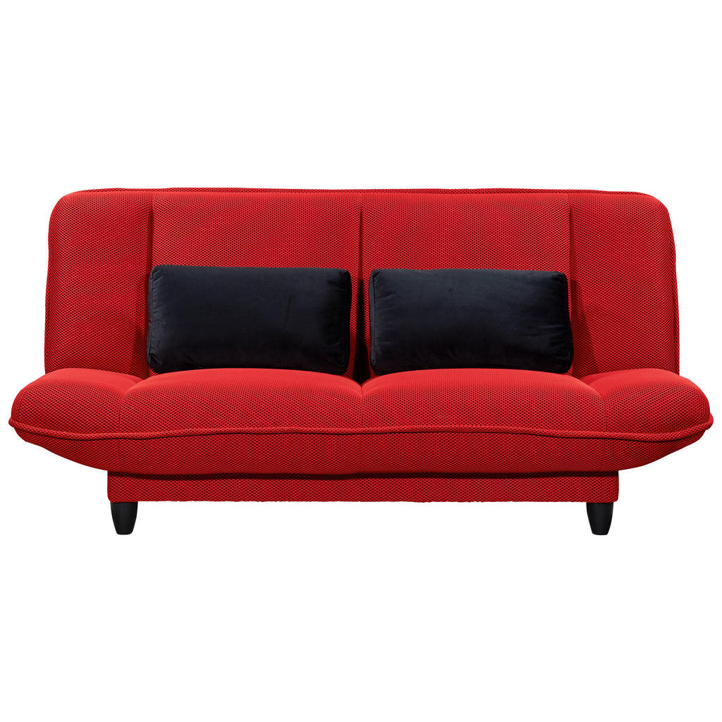 BANK MET BEDFUNCTIE, rood textiel