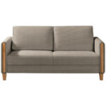 BANK MET BEDFUNCTIE, bruingrijs, beukenkleurig hout, textiel thumbnail 5