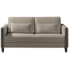 BANK MET BEDFUNCTIE, zwart, bruin hout, textiel