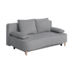 BANK MET BEDFUNCTIE, bruingrijs houtmateriaal, textiel thumbnail 3