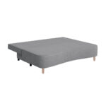 BANK MET BEDFUNCTIE, bruingrijs houtmateriaal, textiel thumbnail 4