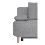 BANK MET BEDFUNCTIE, bruingrijs houtmateriaal, textiel thumbnail 6