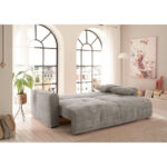 BANK MET BEDFUNCTIE, bruingrijs textiel thumbnail 2