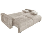 BANK MET BEDFUNCTIE, bruingrijs textiel thumbnail 3