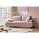 BANK MET BEDFUNCTIE, roze textiel thumbnail 2