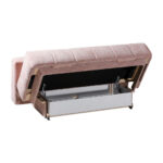 BANK MET BEDFUNCTIE, roze textiel thumbnail 5