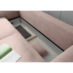 BANK MET BEDFUNCTIE, roze textiel thumbnail 5