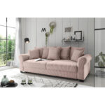 BANK MET BEDFUNCTIE, roze textiel thumbnail 2