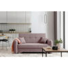 BANK MET BEDFUNCTIE, roze textiel