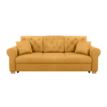 BANK MET BEDFUNCTIE, geel textiel thumbnail 3