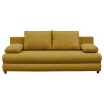 BANK MET BEDFUNCTIE, geel textiel thumbnail 1