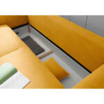 BANK MET BEDFUNCTIE, geel textiel thumbnail 6