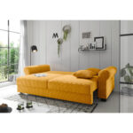BANK MET BEDFUNCTIE, geel textiel thumbnail 7