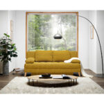 BANK MET BEDFUNCTIE, geel textiel thumbnail 2