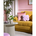 BANK MET BEDFUNCTIE, geel textiel thumbnail 4