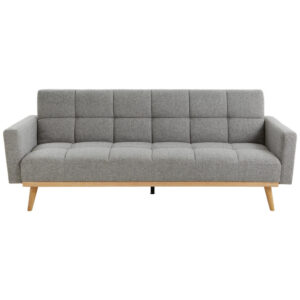 BANK MET BEDFUNCTIE, grijs textiel