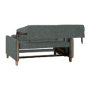 BANK MET BEDFUNCTIE, beukenkleur, grijsgroen hout, textiel thumbnail 6