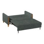 BANK MET BEDFUNCTIE, beukenkleur, grijsgroen hout, textiel thumbnail 7