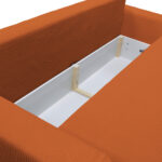BANK MET BEDFUNCTIE, koperkleur textiel thumbnail 7