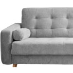 BANK MET BEDFUNCTIE, zilverkleurig textiel, houten materiaal thumbnail 7